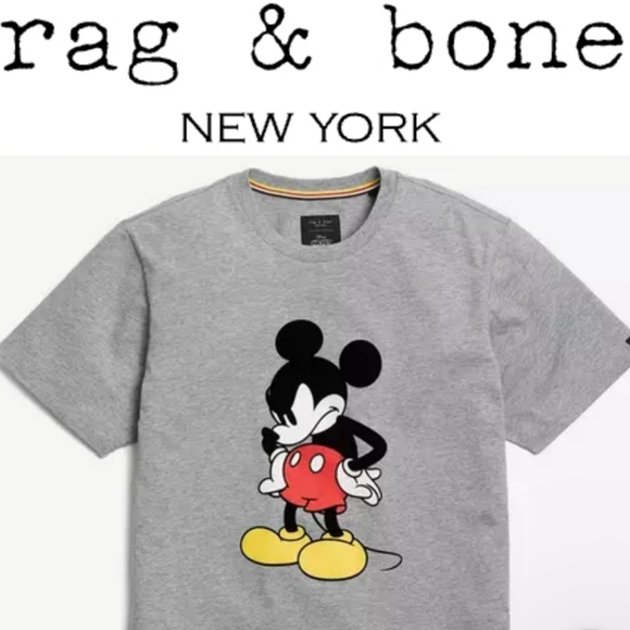 Rag & Bone Collaboration Mickey Mouse Graphic Designer Tee Shirt Unisex EUC sz S - Picture 2 of 16
